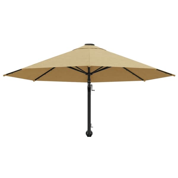 The Living Store væghængt parsol med metalstang 300 cm gråbrun -  Parasoller og solskærme