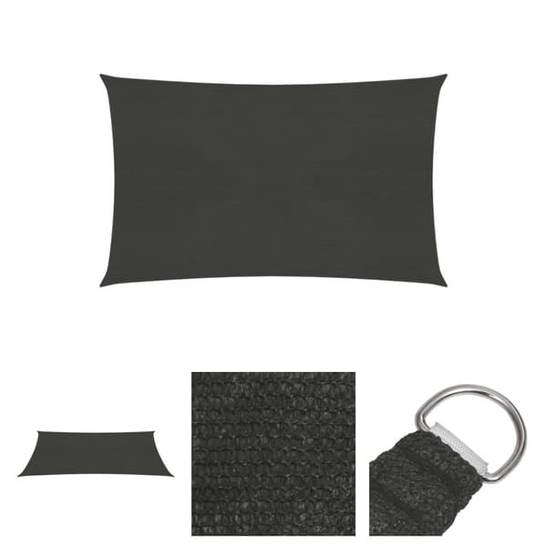 The Living Store solsejl 4x7 m 160 g/m² HDPE antracitgrå - Parasoller og solskærme