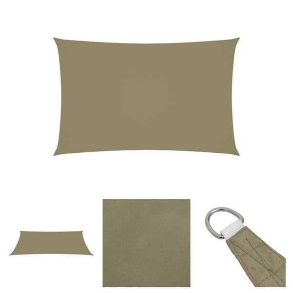 The Living Store solsejl 5x8 m rektangulær oxfordstof beige - Parasoller og solskærme