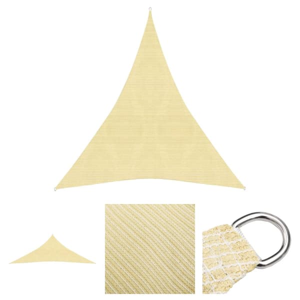 The Living Store solsejl 4x5x5 m 160 g/m² HDPE beige - Parasoller og solskærme