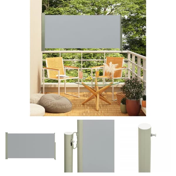 The Living Store Infällbar sidomarkis 160x300 cm grå -  Parasoll & solskydd