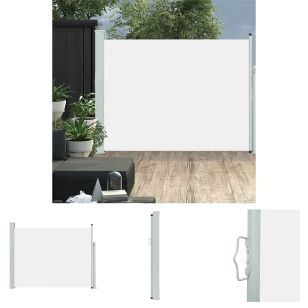 The Living Store Infällbar sidomarkis 140x500 cm gräddvit - Parasoll & solskydd