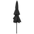Miniatyrbillede 5 af 9: The Living Store parasol med aluminiumsstang i 3 niveauer 3 m antracitgrå -  Parasoller og solskærme