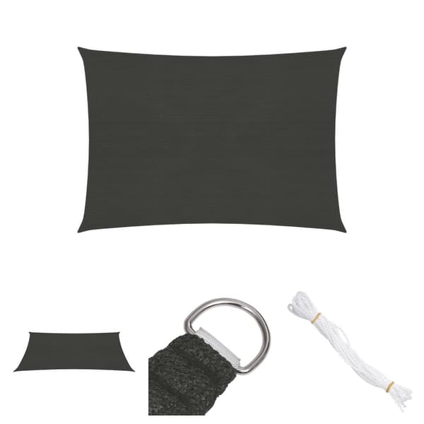 The Living Store Aurinkopurje 160 g/m² antrasiitti 2,5x3,5 m HDPE -  Päivän- & aurinkovarjot