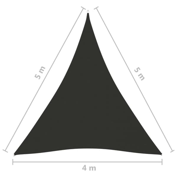 The Living Store solsejl 4x5x5 m oxfordstof trekantet antracitgrå - Parasoller og solskærme