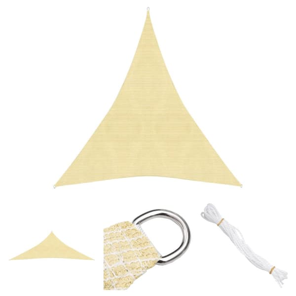 The Living Store Solsegel 160 g/m² beige 5x6x6 m HDPE - Parasoll & solskydd