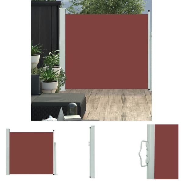 The Living Store Sisäänvedettävä terassin sivumarkiisi 170x300 cm ruskea - Päivän- & aurinkovarjot