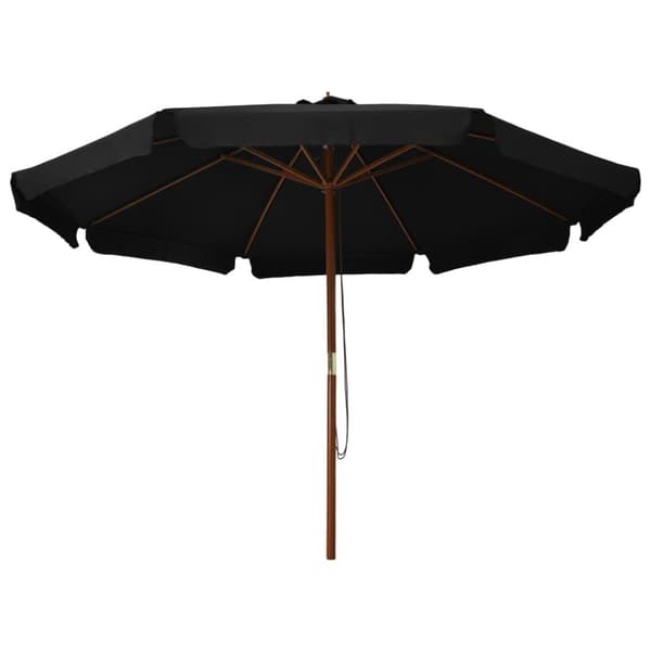 The Living Store Aurinkovarjo puurunko 330 cm musta - Päivän- & aurinkovarjot