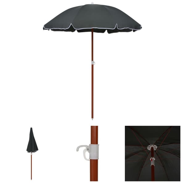 The Living Store Aurinkovarjo terästanko 180 cm antrasiitti - Päivän- & aurinkovarjot