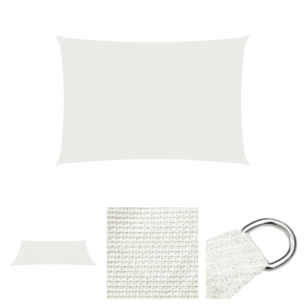The Living Store Aurinkopurje 160 g/m² valkoinen 2,5x5 m HDPE -  Päivän- & aurinkovarjot