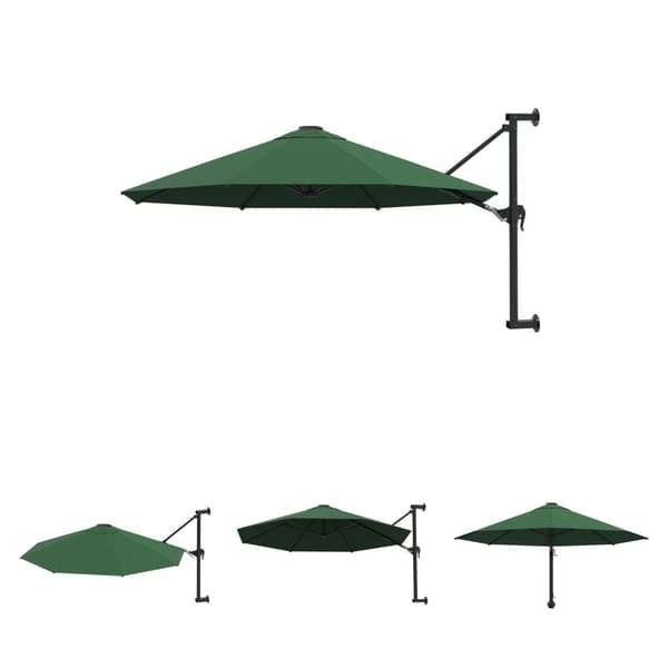 The Living Store væghængt parsol med metalstang 300 cm grøn -  Parasoller og solskærme