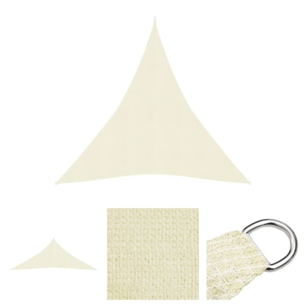 The Living Store Solsegel 160 g/m² gräddvit 5x6x6 m HDPE -  Parasoll & solskydd