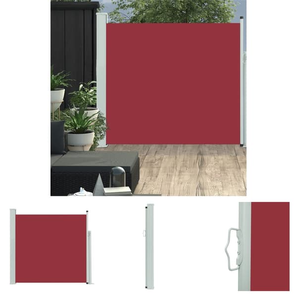 The Living Store Sisäänvedettävä terassin sivumarkiisi 170x300 cm punainen - Päivän- & aurinkovarjot