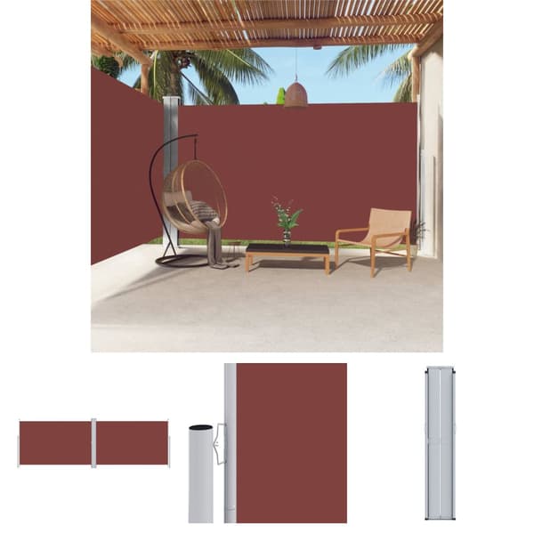 The Living Store Infällbar sidomarkis 220x600 cm brun - Parasoll & solskydd