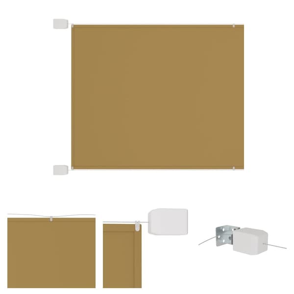 The Living Store Markis vertikal beige 140x420 cm oxfordtyg - Parasoll & solskydd