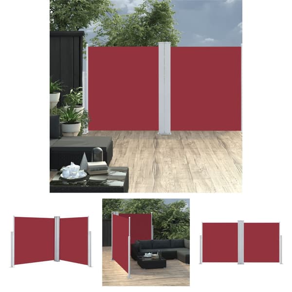 The Living Store Sisäänvedettävä sivumarkiisi punainen 140x600 cm -  Päivän- & aurinkovarjot