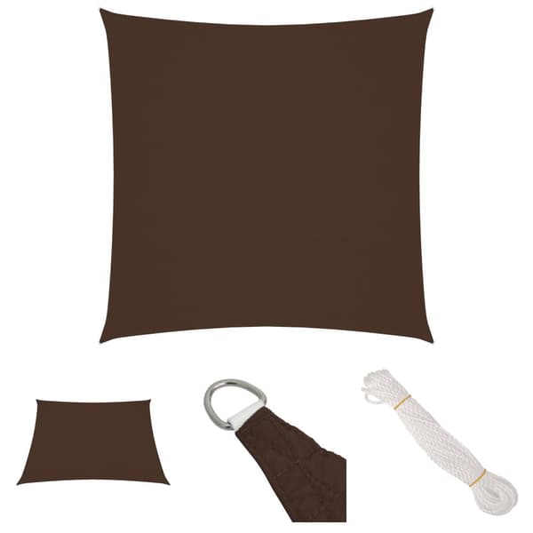 The Living Store Solsegel oxfordtyg fyrkantigt 4x4 m brun -  Parasoll & solskydd