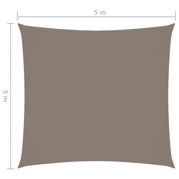 The Living Store Solsegel oxfordtyg fyrkantigt 5x5 m taupe - Parasoll & solskydd