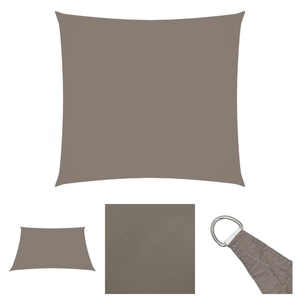 The Living Store Solsegel oxfordtyg fyrkantigt 5x5 m taupe -  Parasoll & solskydd