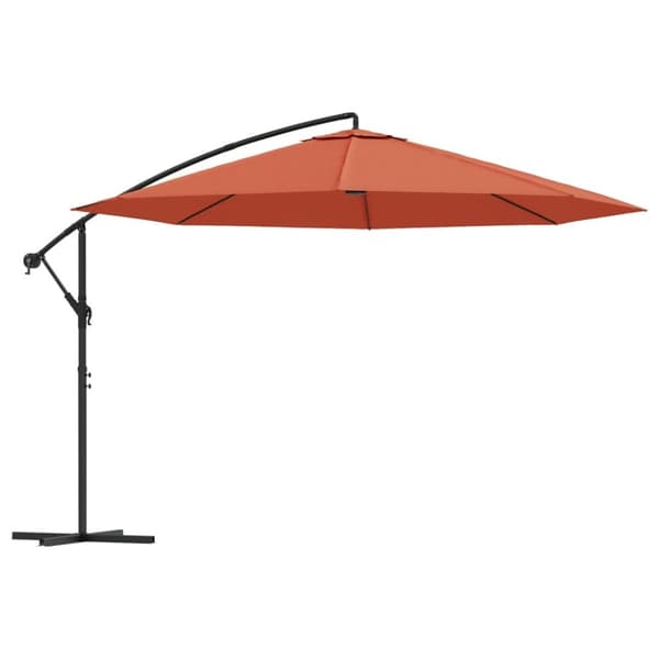The Living Store hængeparasol med aluminiumstang 350 cm terracottafarvet - Parasoller og solskærme