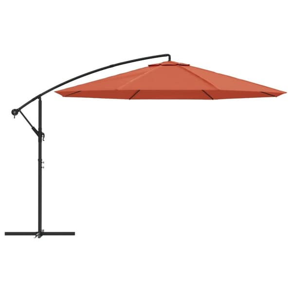 The Living Store hængeparasol med aluminiumstang 350 cm terracottafarvet - Parasoller og solskærme