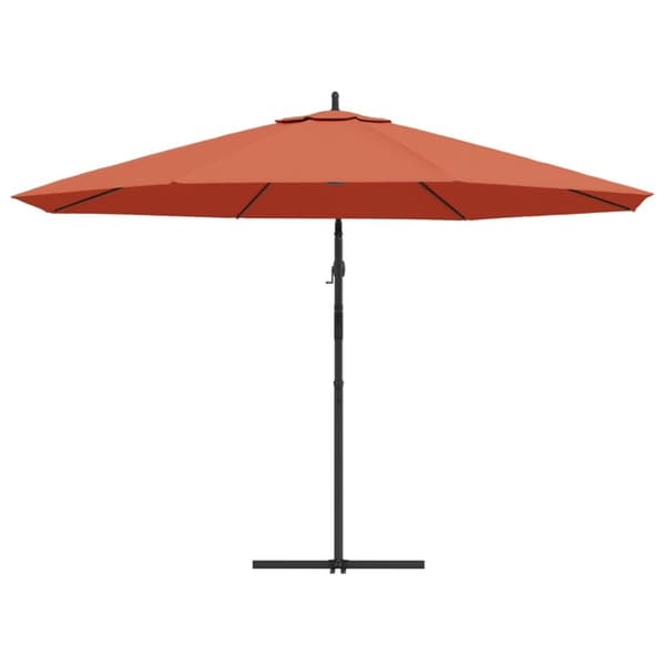 The Living Store hængeparasol med aluminiumstang 350 cm terracottafarvet - Parasoller og solskærme
