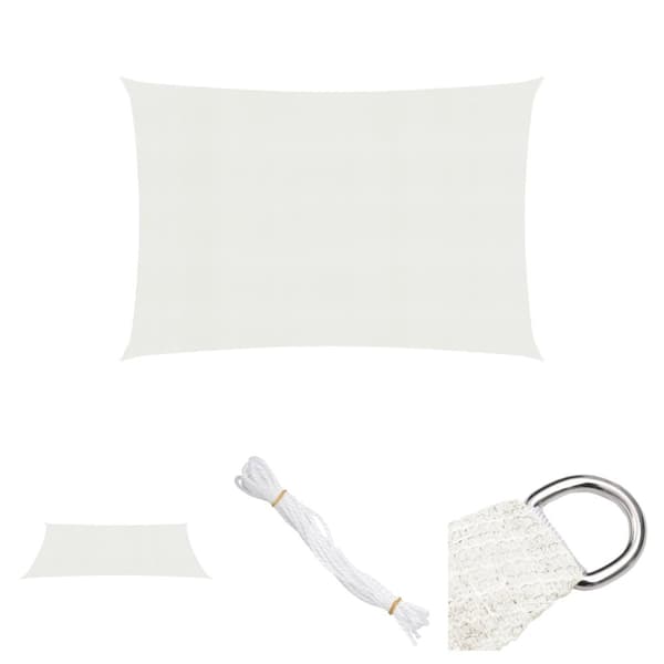 The Living Store Aurinkopurje 160 g/m² valkoinen 2,5x4,5 m HDPE -  Päivän- & aurinkovarjot