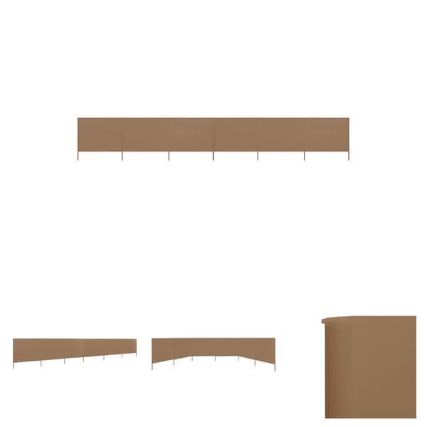 The Living Store Vindskydd 6 paneler tyg 800x120 cm taupe -  Parasoll & solskydd