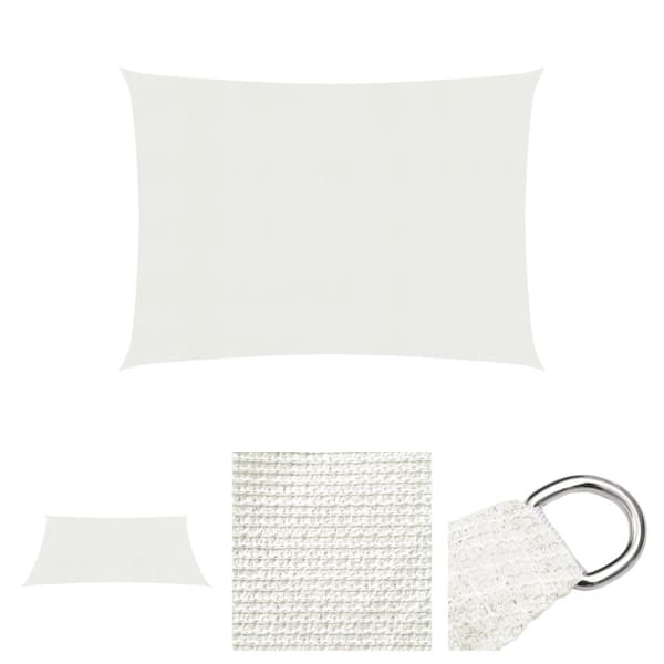 The Living Store Solsegel 160 g/m² vit 3x4 m HDPE -  Parasoll & solskydd