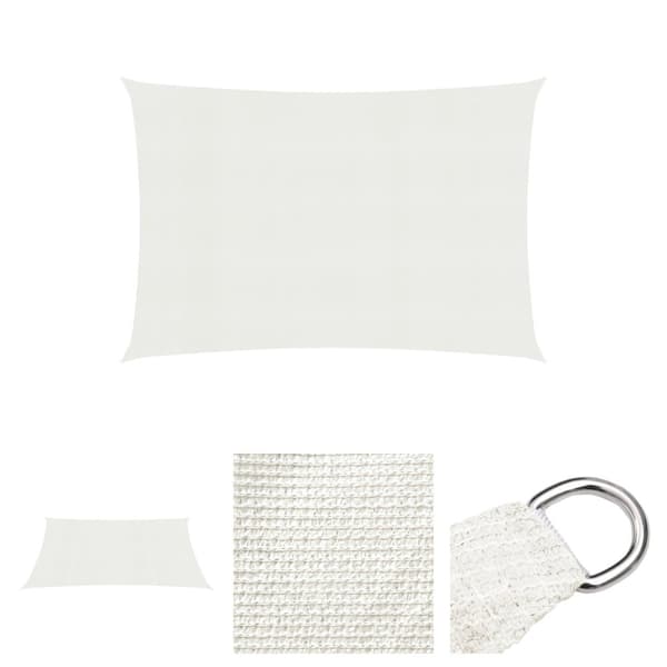 The Living Store Aurinkopurje 160 g/m² valkoinen 3x6 m HDPE -  Päivän- & aurinkovarjot