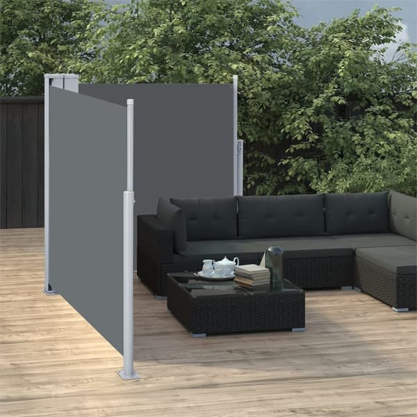 The Living Store sammenrullelig sidemarkise 100 x 600 cm antracitgrå - Parasoller og solskærme