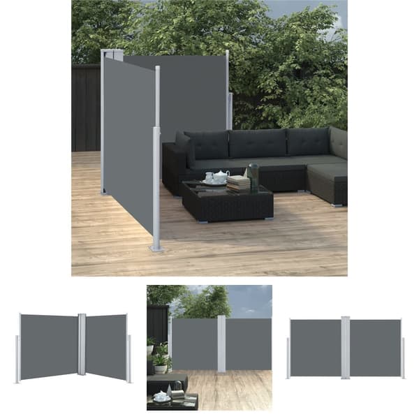 The Living Store Infällbar sidomarkis antracit 100x600 cm -  Parasoll & solskydd