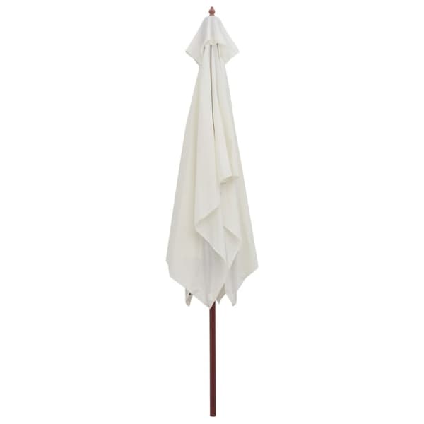 The Living Store parasol 200 x 300 cm træstang cremehvid -  Parasoller og solskærme