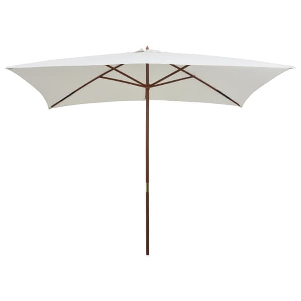The Living Store parasol 200 x 300 cm træstang cremehvid - Parasoller og solskærme