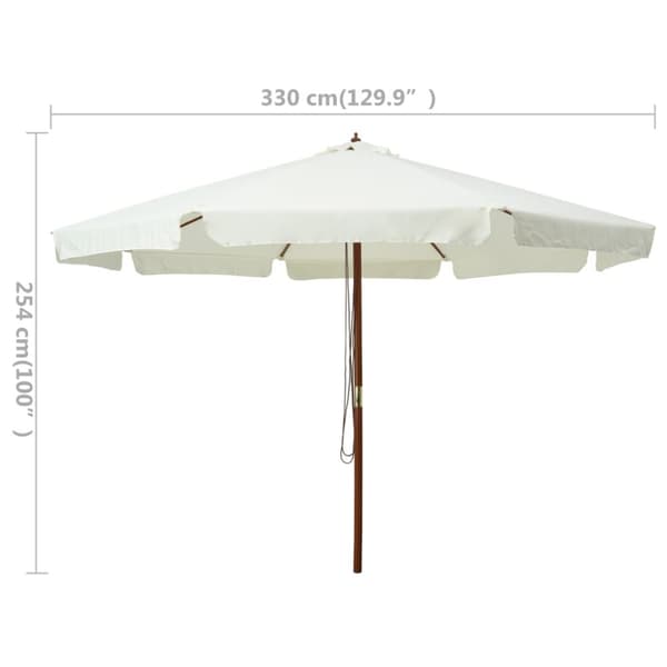 The Living Store Aurinkovarjo puurunko 330 cm hiekanvalkoinen -  Päivän- & aurinkovarjot