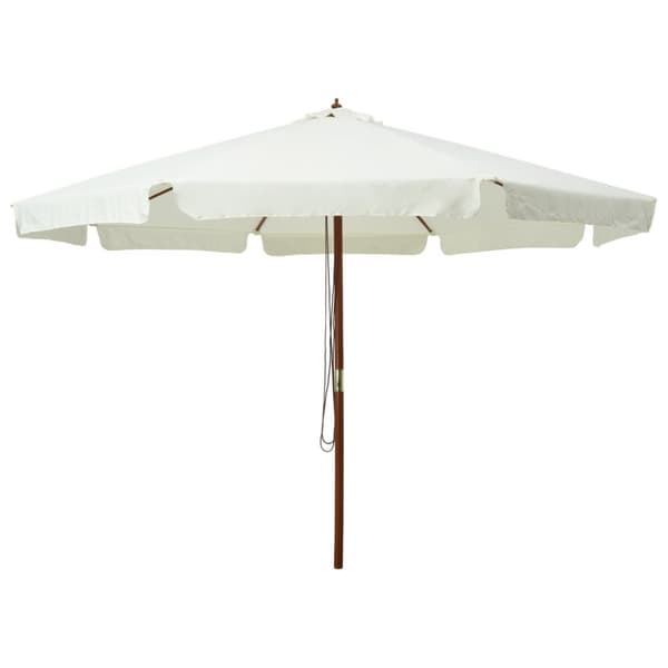 The Living Store Aurinkovarjo puurunko 330 cm hiekanvalkoinen - Päivän- & aurinkovarjot