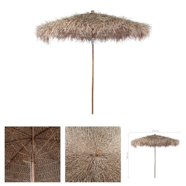 The Living Store Aurinkovarjo bambu/banaanipuun lehdet 210 cm -  Päivän- & aurinkovarjot