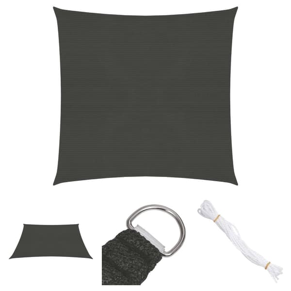 The Living Store solsejl 5x5 m 160 g/m² HDPE antracitgrå -  Parasoller og solskærme
