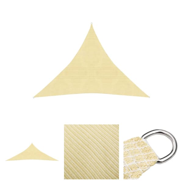 The Living Store solsejl 160 g/m² 3x3x3 m HDPE beige -  Parasoller og solskærme