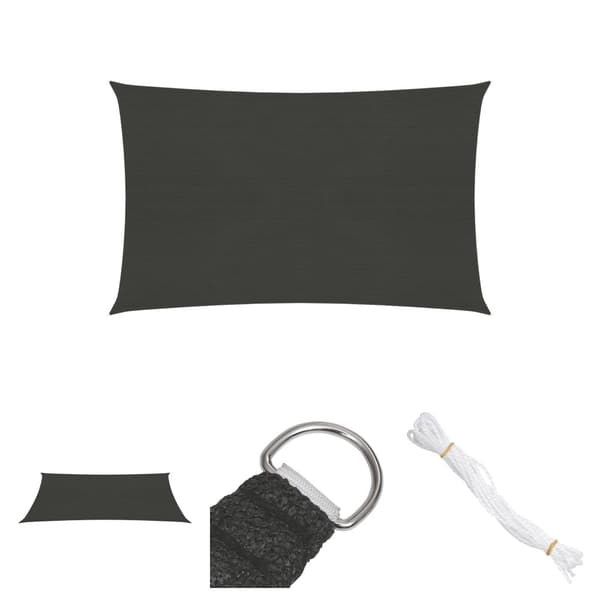 The Living Store Solsegel 160 g/m² antracit 3x4 m HDPE - Parasoll & solskydd