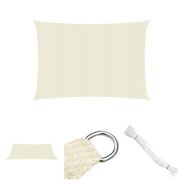 The Living Store Aurinkopurje 160 g/m² kerma 3x4 m HDPE -  Päivän- & aurinkovarjot