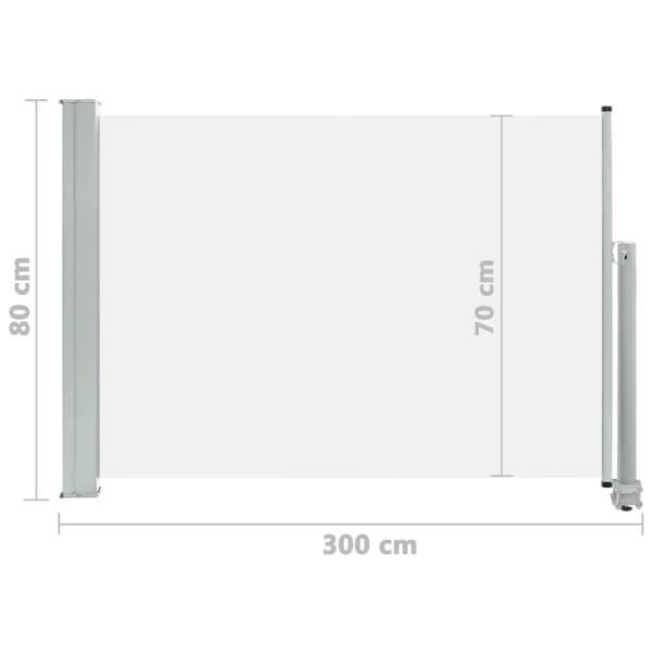 The Living Store sammenrullelig sidemarkise 80 x 300 cm cremefarvet -  Parasoller og solskærme