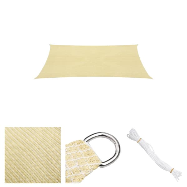 The Living Store solsejl HDPE firkantet 2 x 2 m beige -  Parasoller og solskærme