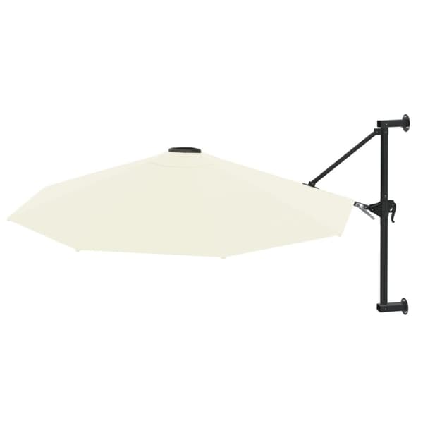 The Living Store Väggmonterat parasoll med metallstång 300 cm sand - Parasoll & solskydd