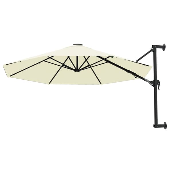 The Living Store Väggmonterat parasoll med metallstång 300 cm sand - Parasoll & solskydd