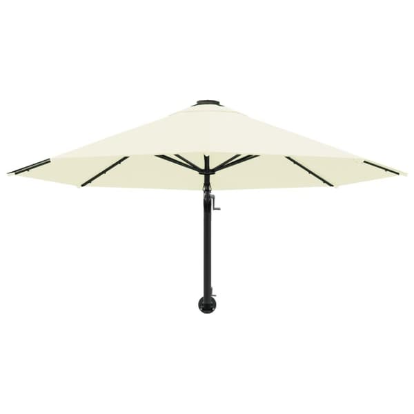 The Living Store Väggmonterat parasoll med metallstång 300 cm sand - Parasoll & solskydd