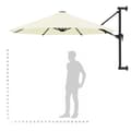 Miniatyrbild 10 av 10: The Living Store Väggmonterat parasoll med metallstång 300 cm sand -  Parasoll & solskydd