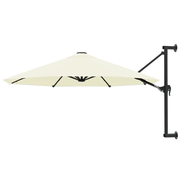 The Living Store Väggmonterat parasoll med metallstång 300 cm sand - Parasoll & solskydd