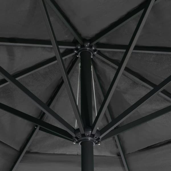 The Living Store udendørs parasol med aluminiumsstang 600 cm antracitgrå - Parasoller og solskærme