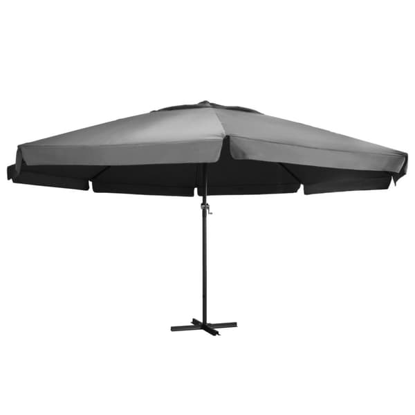 The Living Store udendørs parasol med aluminiumsstang 600 cm antracitgrå -  Parasoller og solskærme